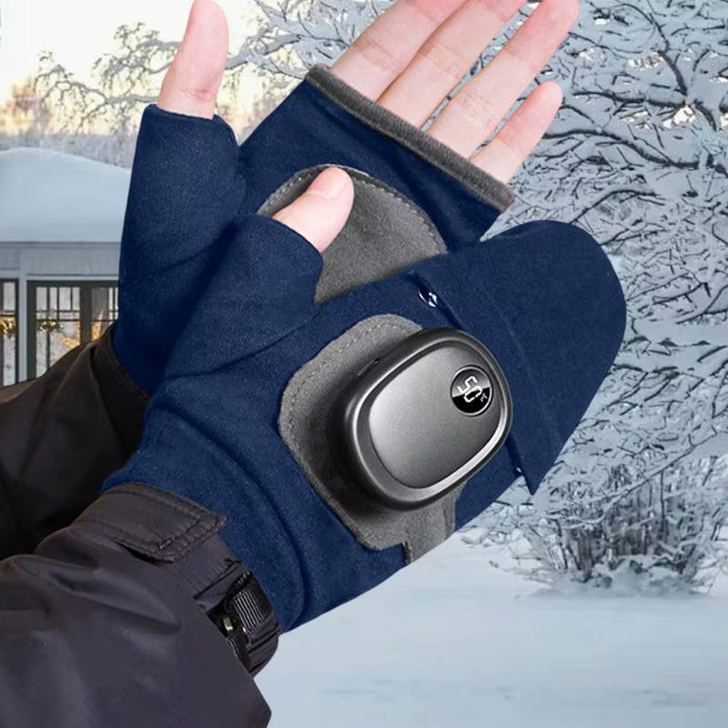 Heated Gloves for Men Men Women USB Fingerless Winter Heated Gloves USB Hand Warmer Gloves for Typing Cycling Skiing with 3