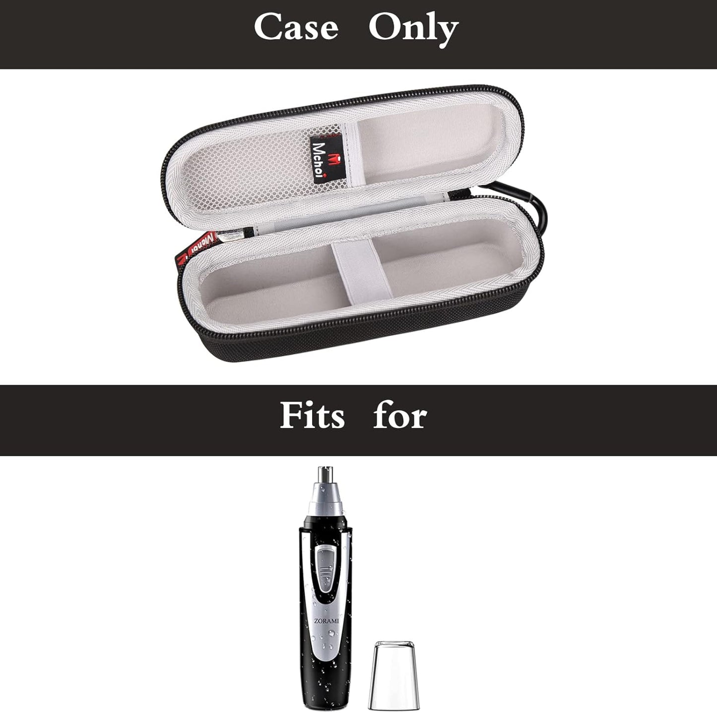 Hard Carrying Case Suitable for ZORAMI Ear and Nose Hair Trimmer Clipper, Battery-Operated Trimmer, Shockproof Waterproof Nose Hair Trimmer for Men Travel Protective Case, Case Only