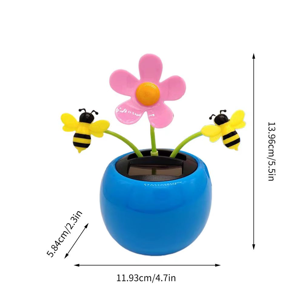 Solar Powered Dancing Sunflower Toy Portable Solar Shaking Ornaments Car Dashboard Decor Auto Interior Decoration
