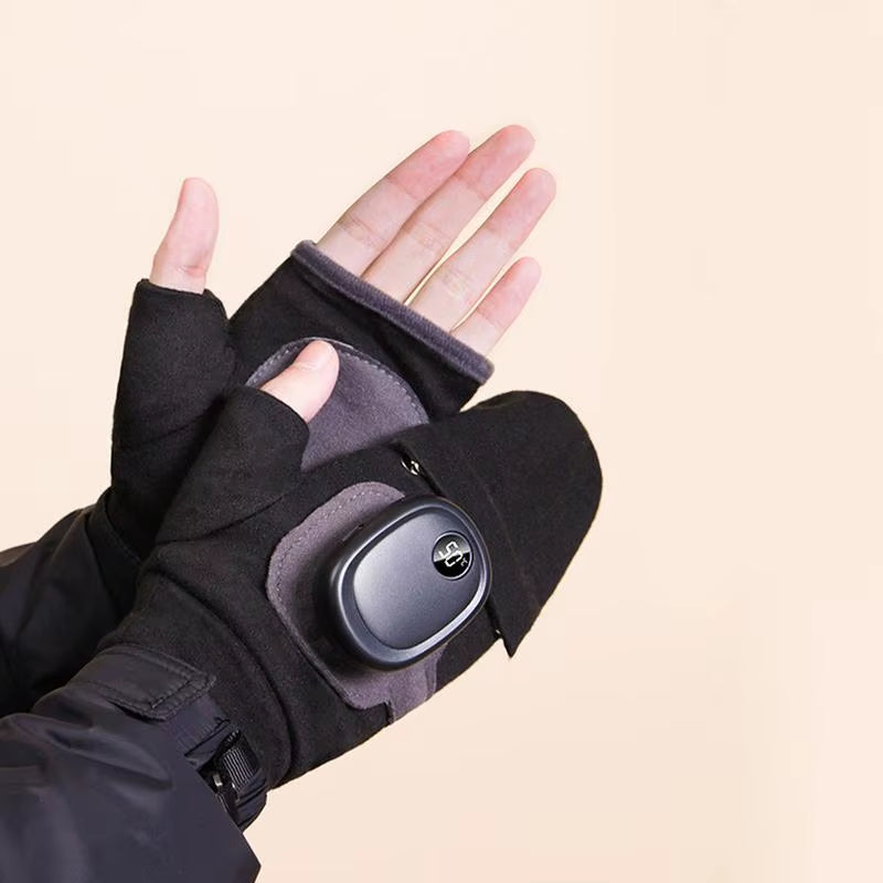 Heated Gloves for Men Men Women USB Fingerless Winter Heated Gloves USB Hand Warmer Gloves for Typing Cycling Skiing with 3