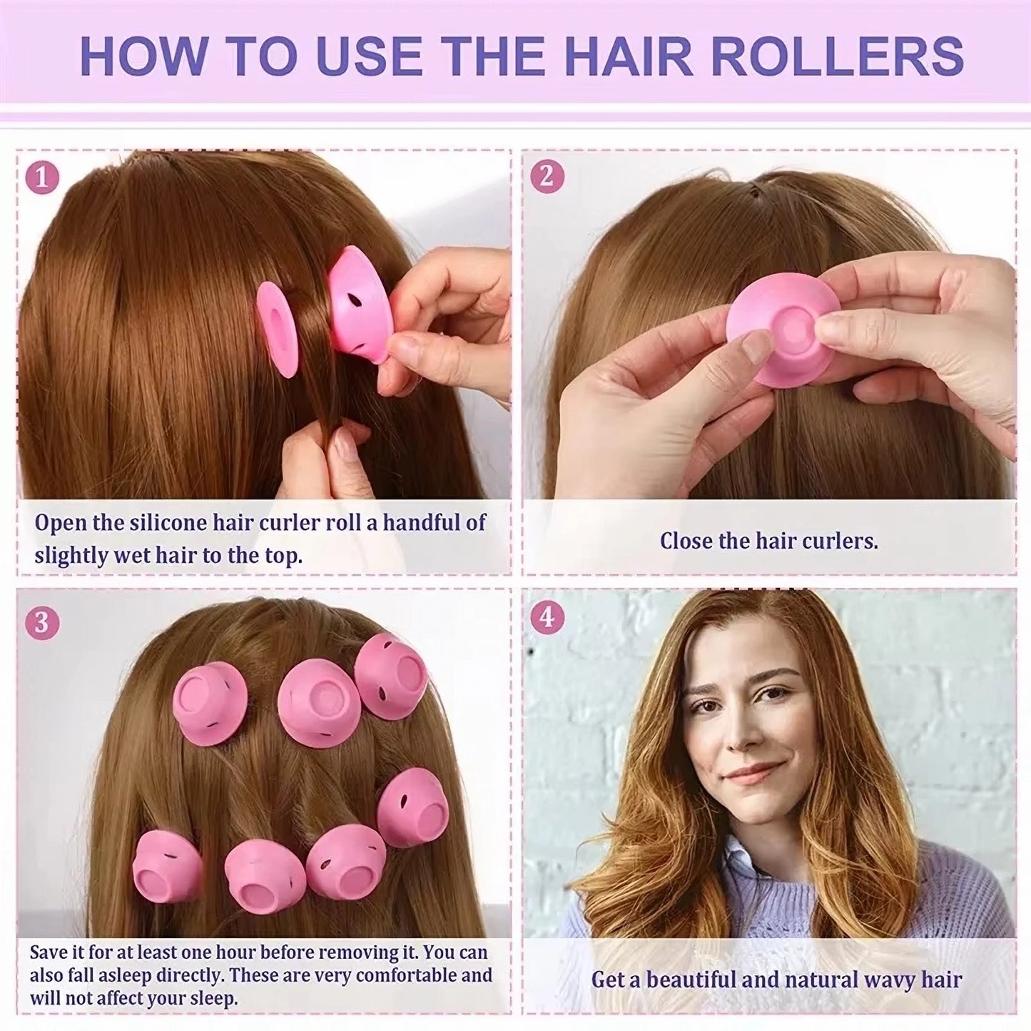 10 Pcs Magic Heatless Silicone Hair Curlers