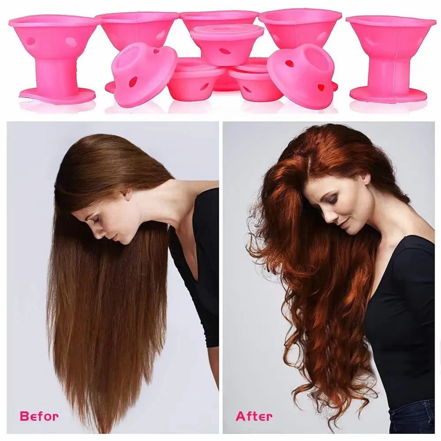 10 Pcs Magic Heatless Silicone Hair Curlers