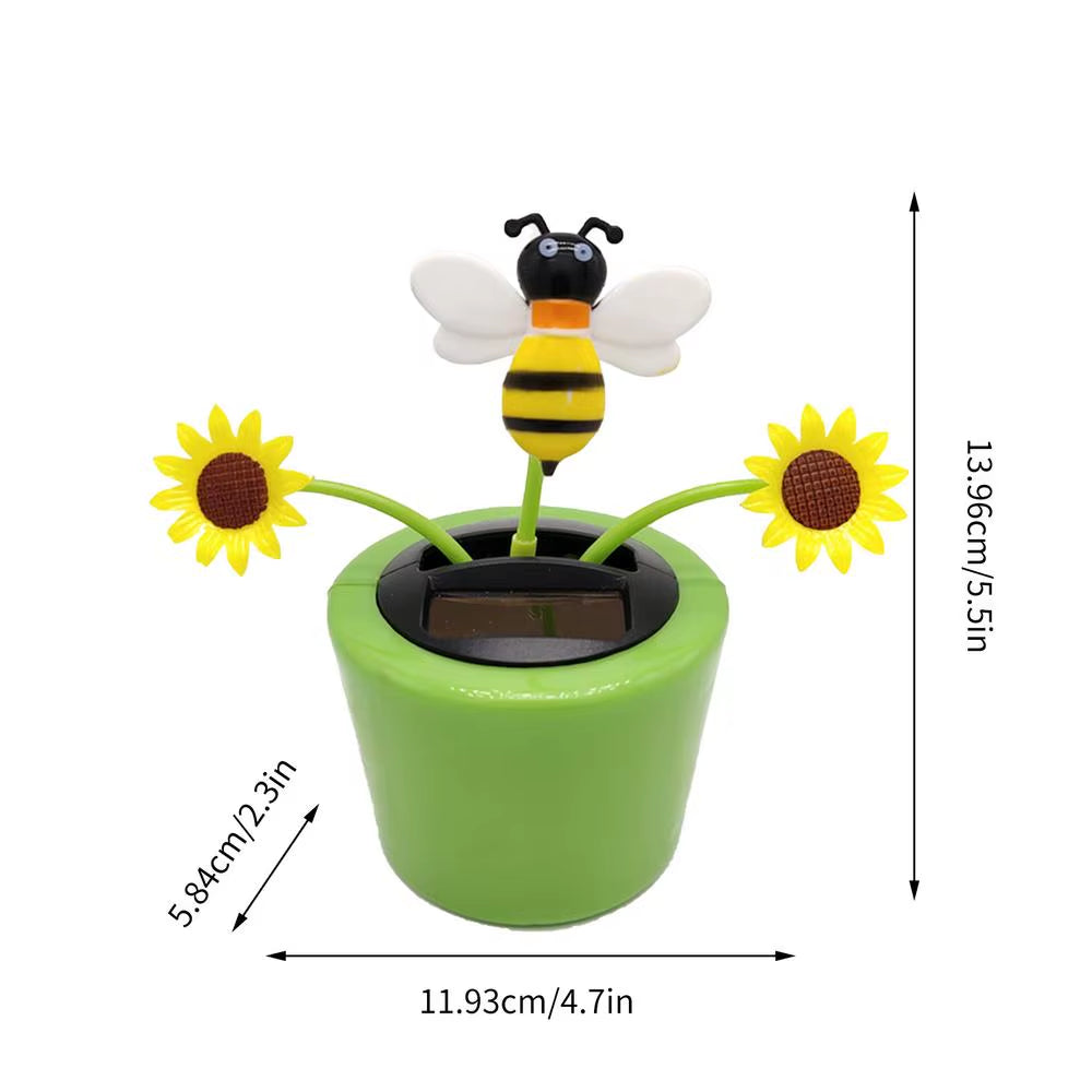 Solar Powered Dancing Sunflower Toy Portable Solar Shaking Ornaments Car Dashboard Decor Auto Interior Decoration