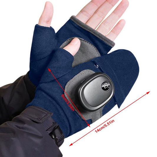 Heated Gloves for Men Men Women USB Fingerless Winter Heated Gloves USB Hand Warmer Gloves for Typing Cycling Skiing with 3