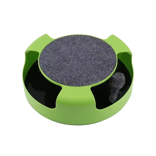 Cat Turntable Toy High Mouse Trap Toy Top Cat Scratching Board Educational Play Turntable Fun Cat Mouse Fish Baby Pet Toy