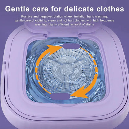 Mini Folding Portable Washing Machine 8L Socks Underwear Panties Retractable Automatic Washing Machine Travel Home Bra Washer