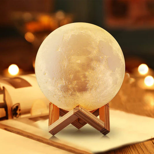 3D Printed Rechargeable LED Moon Lamp –  Bedroom Ambiance & Perfect Birthday Gift