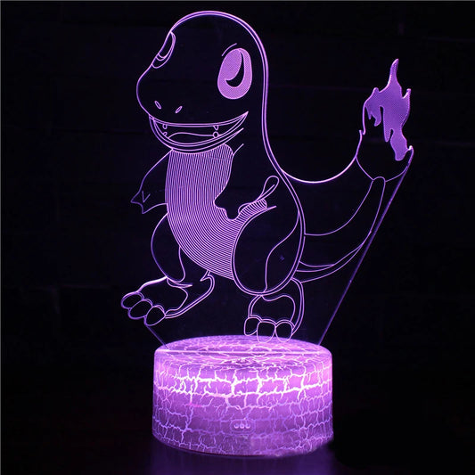 22Style Pokemon Pikachu Charizard Anime Figures 3D Led Night Light Changing Model Action Logo Lampara Collection Creative Gifts