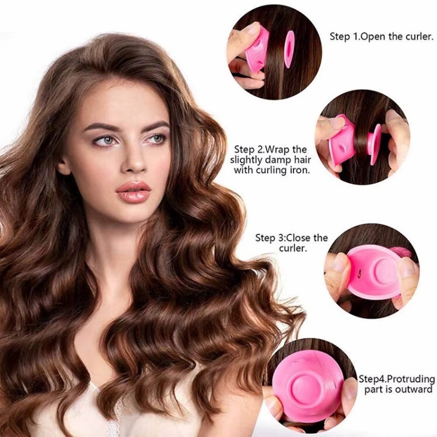 10 Pcs Magic Heatless Silicone Hair Curlers